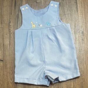 Starting Out Blue Baby Romper with Embroidery